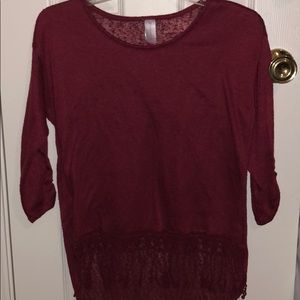 Maroon colored top